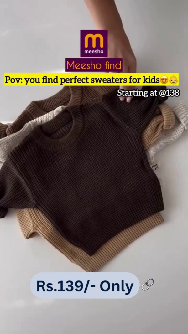 Baby Girl Boy Knit Sweater Pullover Sweatshirt Warm Long Sleeve Shirt Tops Knitted Fall Winter Clothes, Brown,