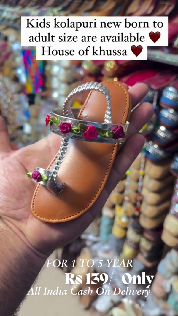 Original Kolhapuri ethnic flats for  | Leather fancy kollapur chappal  | Traditional kolapuri footwear | colapuri for girls | Pink color | Best Kolhapuri
