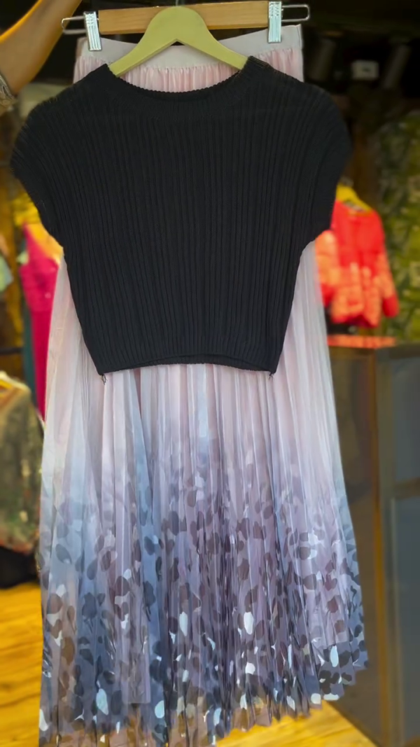 Buy Women A-line Black, Purple, White Dress - Image 4