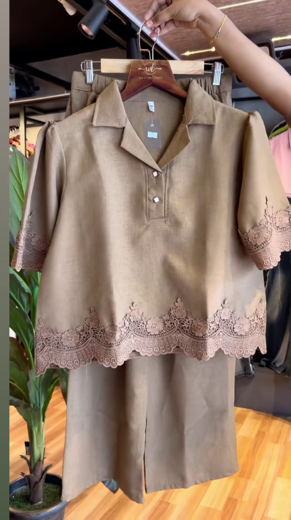 Buy  Three-Quarter Sleeves Pure Cotton Shirt With Trousers - Co-Ords for Women