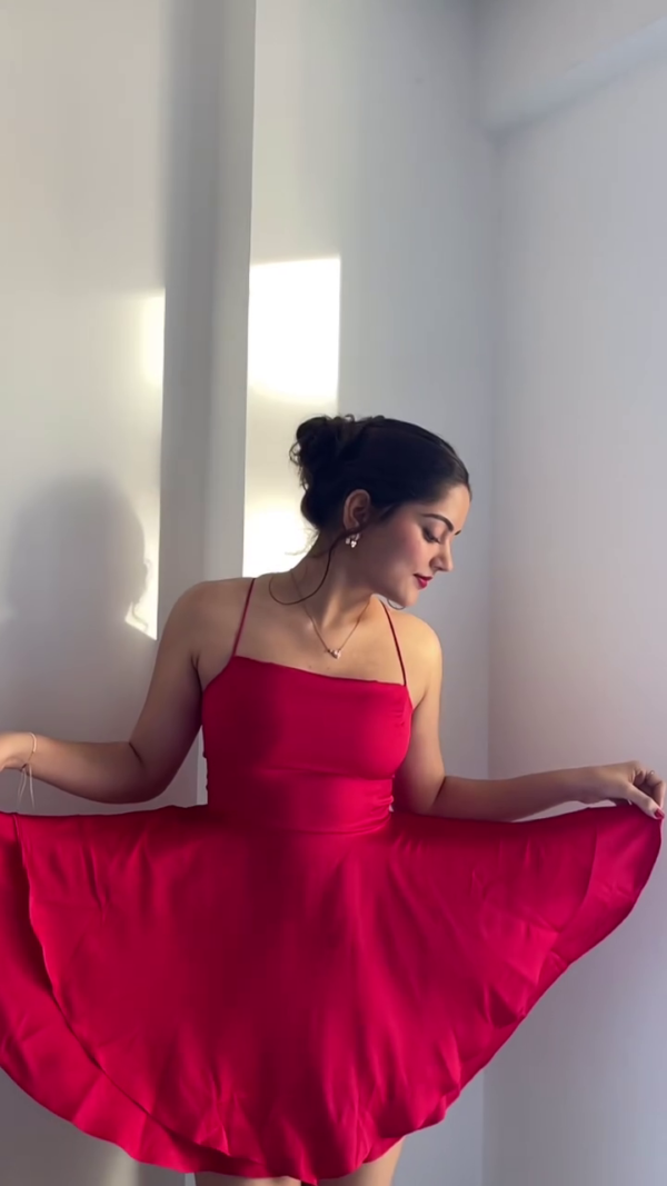 women satin sexy cami length satin backless dress - Image 3